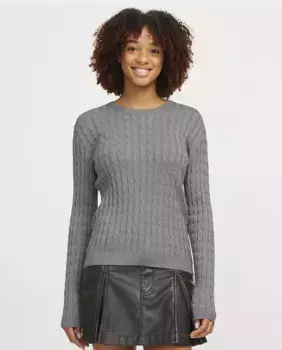 Женский свитер с круглым вырезом Jack & Jones, серый
