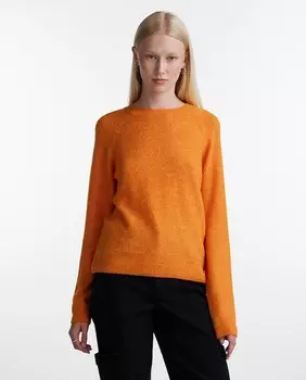 Женский свитер с круглым вырезом Pieces, оранжевый