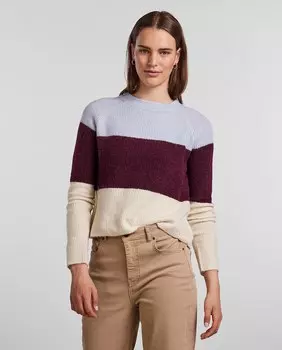 Женский свитер с круглым вырезом Pieces, светло-синий