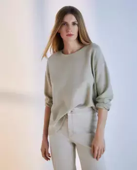 Женский свитер с круглым вырезом вязанной вязки Woman El Corte Ingls, цвет Jabn