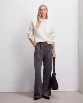 Женский свитер с круглым вырезом жемчужной вязки Easy Wear, бежевый