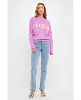 Женский свитер с мотивом четверга English Factory