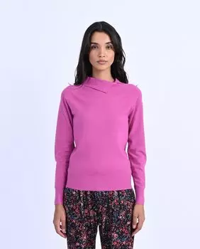 Женский свитер с отложным воротником и длинными рукавами Molly Bracken, фуксия