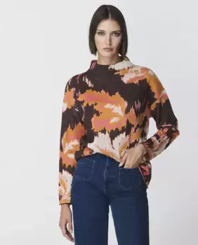 Женский свитер с полулебединым вырезом Escorpion, персиковый