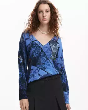 Женский свитер с принтом Arty Desigual, синий