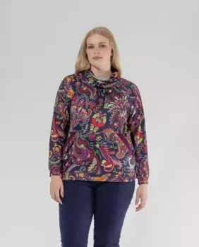 Женский свитер с принтом и круглым вырезом October, мультиколор