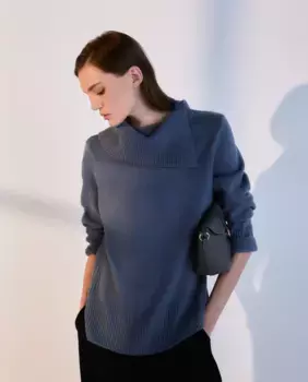 Женский свитер с пуговицами на воротнике Woman El Corte Ingls, голубой