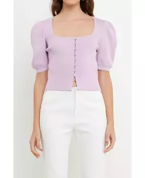 Женский свитер с пышными рукавами и пуговицами спереди endless rose