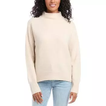 Женский свитер с ребристым воротником и имитацией водолазки Karen Kane, цвет sand