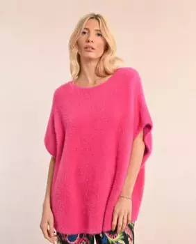 Женский свитер с рукавами «летучая мышь» из ткани тедди Molly Bracken, розовый