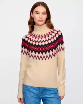 Женский свитер с рукавами реглан и манжетами в рубчик Gap, песочный