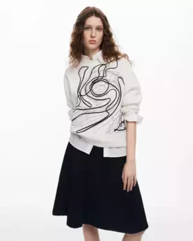 Женский свитер с штрихами M Christian Lacroix Desigual, белый