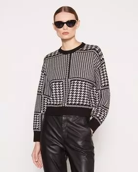 Женский свитер с узором «гусиные лапки» Escorpion, черный