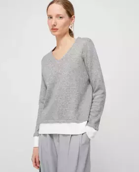 Женский свитер с V-образным вырезом Escorpion, светло-серый