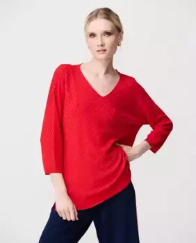 Женский свитер с V-образным вырезом и рукавами 3/4 Escorpion, красный