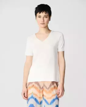 Женский свитер с V-образным вырезом и короткими рукавами Escorpion, цвет Crudo