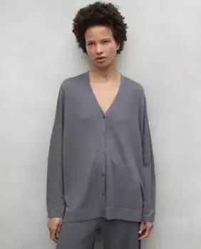 Женский свитер с V-образным вырезом и длинными рукавами Ecoalf, серый