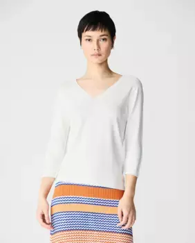 Женский свитер с V-образным вырезом и рукавами 3/4 Escorpion, цвет Crudo