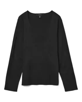 Женский свитер с V-образным вырезом и спущенными плечами Vero Moda, черный