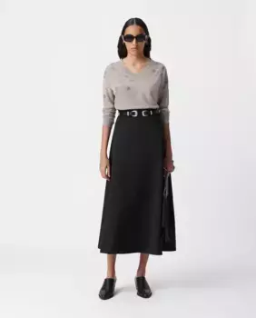 Женский свитер с V-образным вырезом IKKS, серый