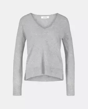 Женский свитер с V-образным вырезом из кашемира Easy Wear, светло-серый