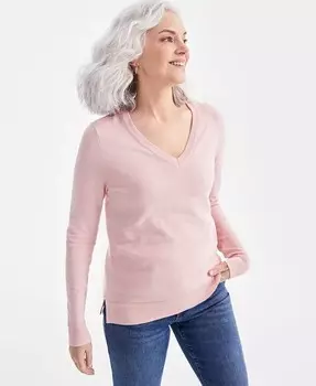 Женский свитер с v-образным вырезом Style & Co, розовый