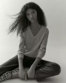 Женский свитер с V-образным вырезом Tintoretto, бежевый