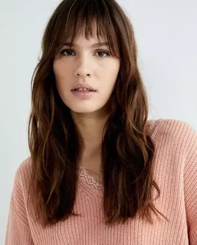 Женский свитер с V-образным вырезом Vila, лосось