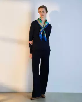 Женский свитер с V-образным вырезом Woman El Corte Ingls, тёмно-синий