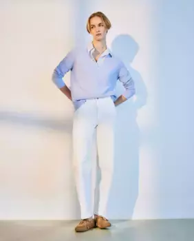 Женский свитер с V-образным вырезом Woman El Corte Ingls, светло-голубой