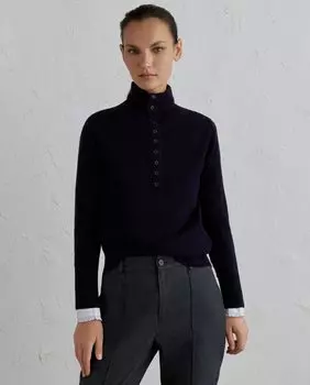 Женский свитер с воротником на пуговицах Lloyd's, темно-синий