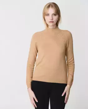 Женский свитер с воротником Perkins Escorpion, коричневый