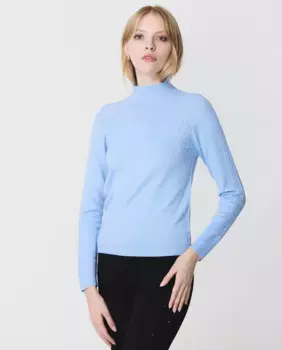 Женский свитер с воротником Perkins Escorpion, светло-голубой