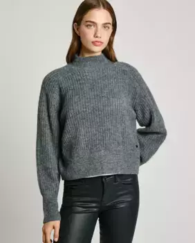 Женский свитер с воротником перкинс и рукавами реглан Pepe Jeans, темно-серый