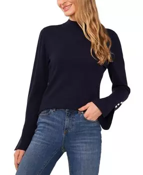 Женский свитер с воротником под горло с отделкой из искусственного жемчуга CeCe