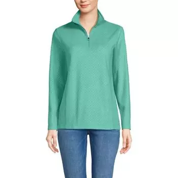 Женский свитер с воротником-стойкой на молнии Lands' End, цвет frosted green