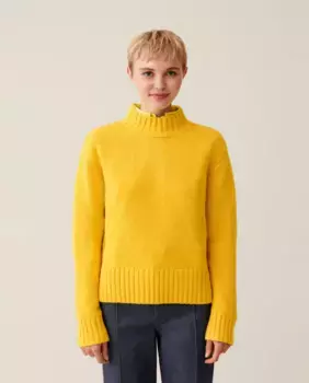 Женский свитер с воротником-воронкой Claudie Pierlot, желтый