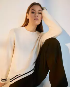 Женский свитер с вырезом и пуговицами Woman El Corte Ingls, цвет 120 Crudo