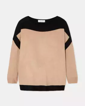 Женский свитер с вырезом «лодочка» Couchel, коричневый