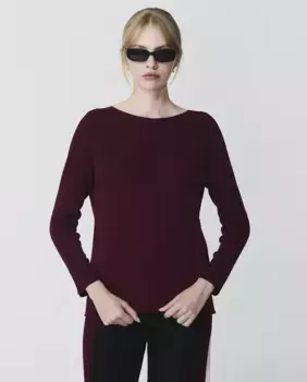 Женский свитер с вырезом «лодочка» Escorpion, бордовый