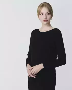 Женский свитер с вырезом «лодочка» Escorpion, черный