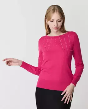 Женский свитер с вырезом «лодочка» Escorpion, цвет Fucsia