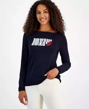 Женский свитер с вырезом «лодочка» и длинными рукавами Nautica Jeans, синий