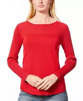 Женский свитер с вырезом лодочкой и длинными рукавами, стандартные и миниатюрные размеры Melissa Paige, красный