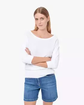 Женский свитер с вырезом лодочкой и французскими рукавами Caroll, белый