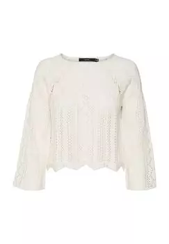 Женский свитер с вырезом лодочкой и рукавами 3/4 VERO MODA, цвет Birch