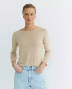 Женский свитер с вырезом лодочкой и рукавами 3/4 Escorpion, цвет Piedra