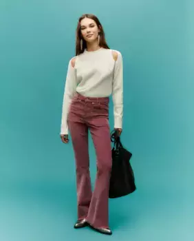 Женский свитер с вырезом спереди Green Coast, цвет 120 Crudo