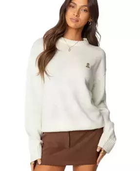 Женский свитер с вышивкой Puppy Love Edikted, черный