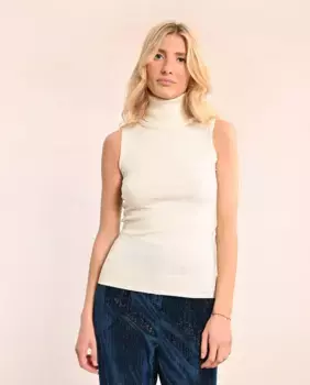 Женский свитер с высоким воротником без рукавов Molly Bracken, цвет Crudo